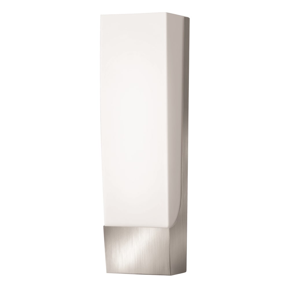 Wall Sconce, 16"H x 4.5"W, Hardwired, Brushed Steel